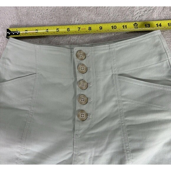 Club Monaco Women's Size 4 Mint Green High Rise Ankle Pant Cotton Stretch Button - Picture 6 of 12